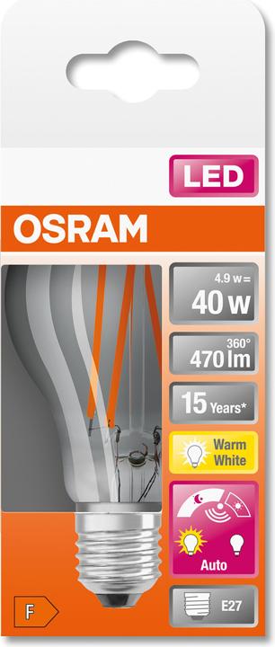Produktbild Osram Led Daylight Sensor Classic A (E27, 4.90 W, 470 lm, 1 x, F)