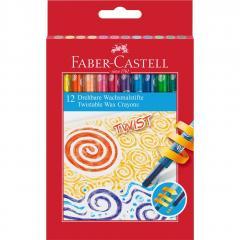 Immagine prodotto Faber-Castell 120003 - Pastelli a cera Twistable, confezione da 12 pezzi (Multicolore, 12 x)
