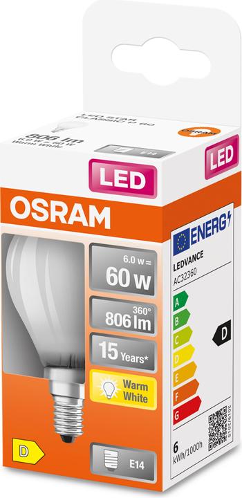 Actual product image Osram Star Classic P (E14, 5.50 W, 806 lm, 1 x, D)