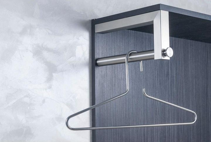 Actual product image Simausrom Coat hanger Tora extendable width 300 mm, height 150 mm, brushed stainless steel