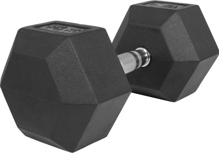 Actual product image Gorilla Sports Hexagon Rubber Studio Dumbbell (1 x 15 kg)
