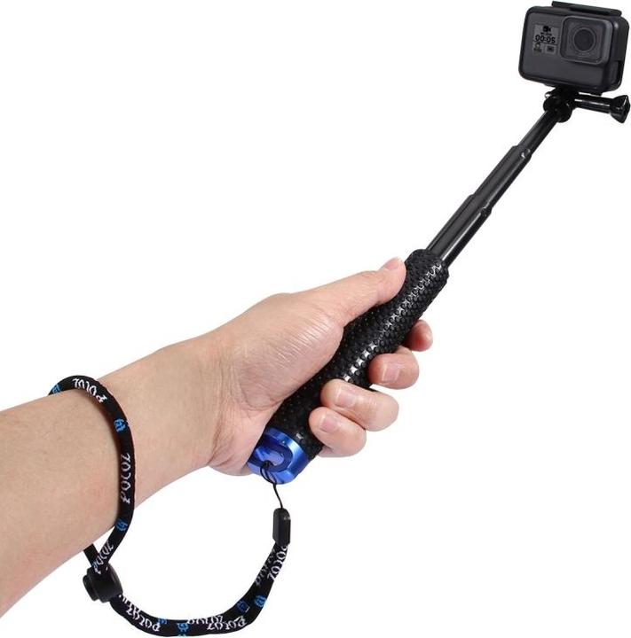 Actual product image Puluz Handheld Extendable Pole Monopod for GoPro, Insta360, DJI and Other Action Cameras, Length: 19-49cm