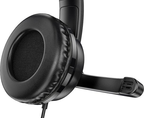 Actual product image Hoco - Wired Headphones Magic Tour (W103) - for Gaming, Jack, with Microphone - Black (Cable)