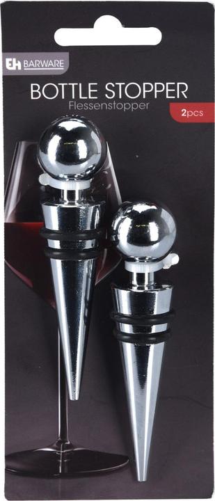 Actual product image Excellent Houseware Bottle stopper set of 2, chrome-plated metal (Wine stopper)