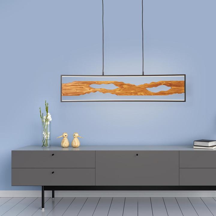 Image du produit Brilliant Chaumont LED Suspension 100cm noir/bois (2300 lm)