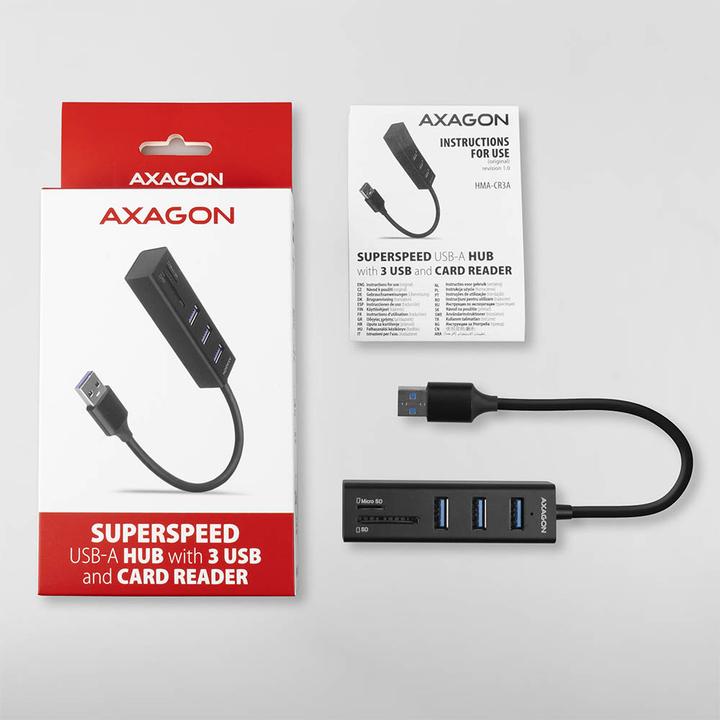 Actual product image Axagon Hma-Cr3a (USB-C, 3 Ports)