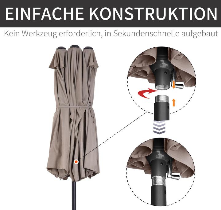 Image du produit Outsunny Parapluie de marché avec manivelle (2.70 m)