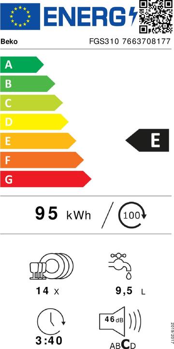 Label énergétique Beko FGS31