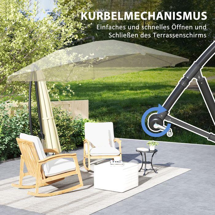 Immagine prodotto Swisshandel24 Ampelschirm Alu Ø 260 cm, Kurbelschirm mit Ständer, neigbar kippbar Beige (2.60 m)