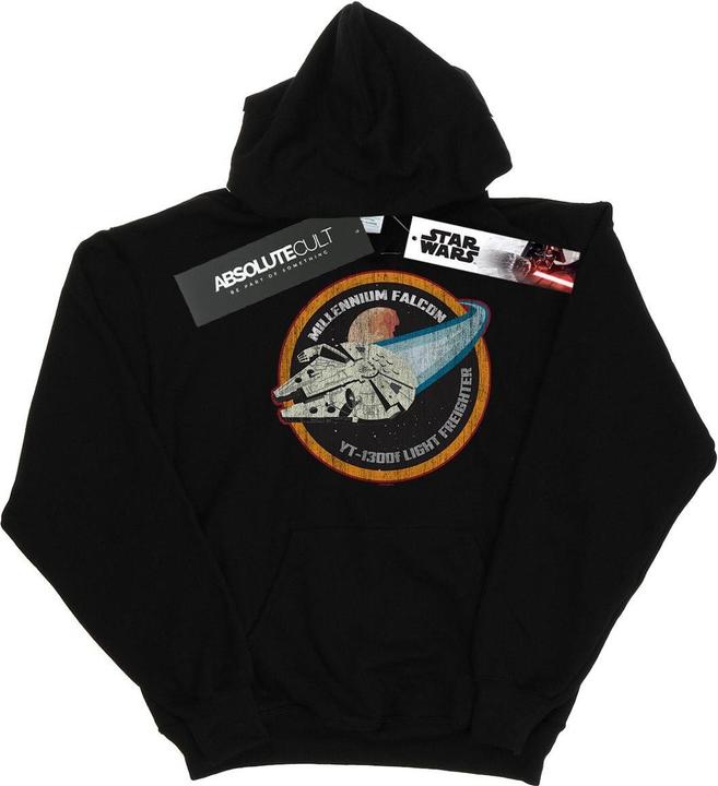 Actual product image Star Wars Mens Millennium Falcon Badge Hoodie (S)