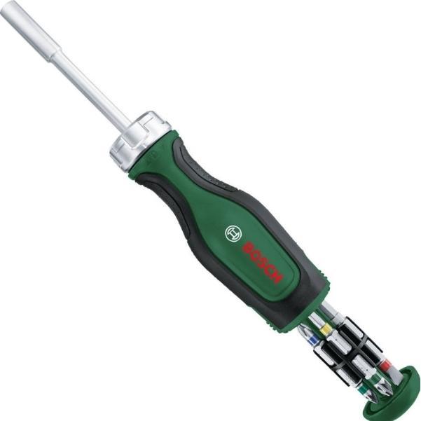 Bosch Home & Garden Ratchet screwdriver with bit magazine, 12-piece