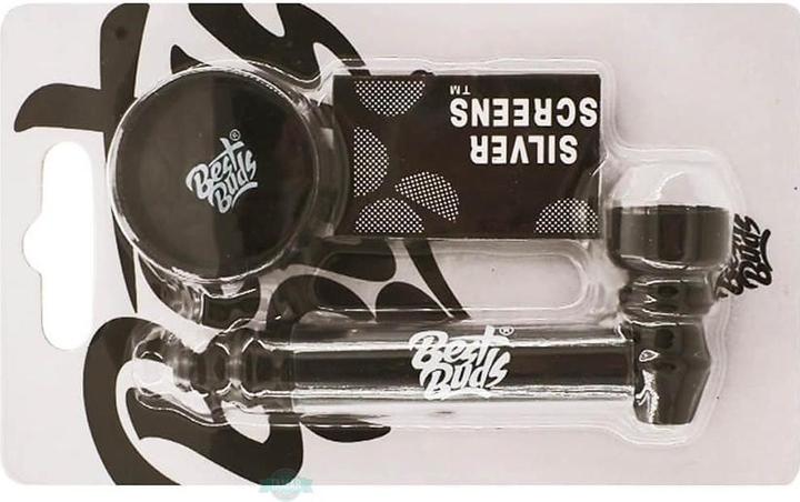 Best Buds Pipsy Black Metal Pipe with Mini Grinder