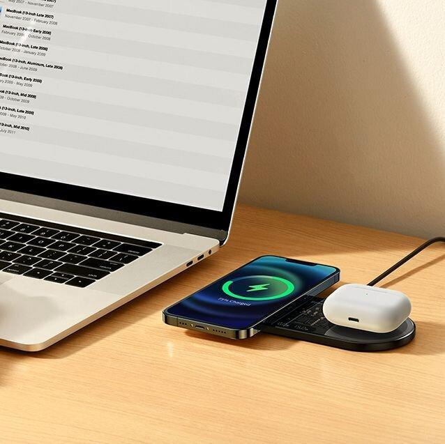 Actual product image Baseus Digital LED Display 2in1 Wireless Charger (20 W)