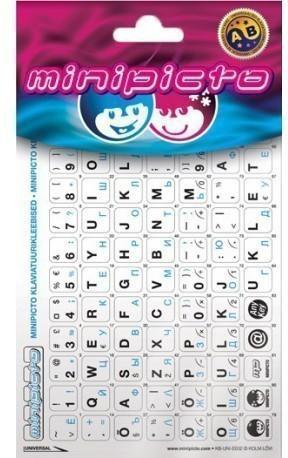 Produktbild Minipicto keyboard stickers EST/RUS, white/matte (KB-UNI-RU02-WHT)