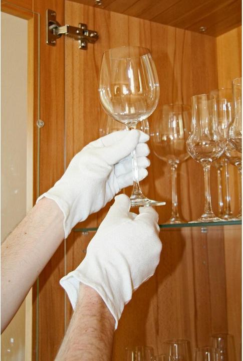 Actual product image Kerbl 29725/6 Cotton glove Dermatex, 6-pack, bleached, ladies (8), white (8)