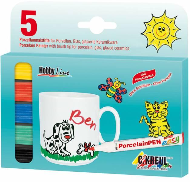 Image du produit Kreul Pean easy (Noir, Bleu foncé, Vert foncé, Jaune, Rouge cerise, 3 mm, 5 x)