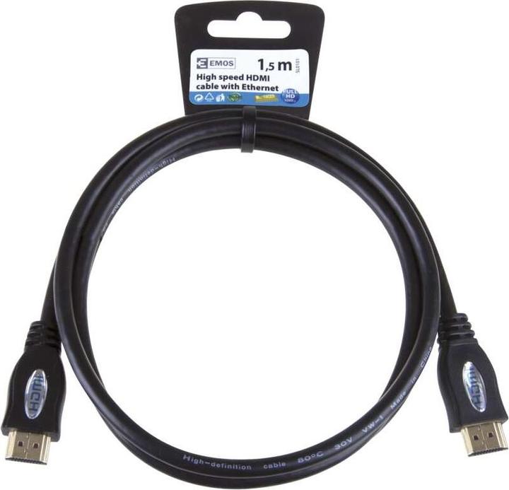 Immagine prodotto Emos Cavo HDMI 1.4 Ethernet spina A - spina A 1,5m ECO (1.50 m, HDMI)