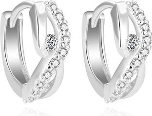 Beneto Shiny round earrings made of silver with zircons AGUC2126L