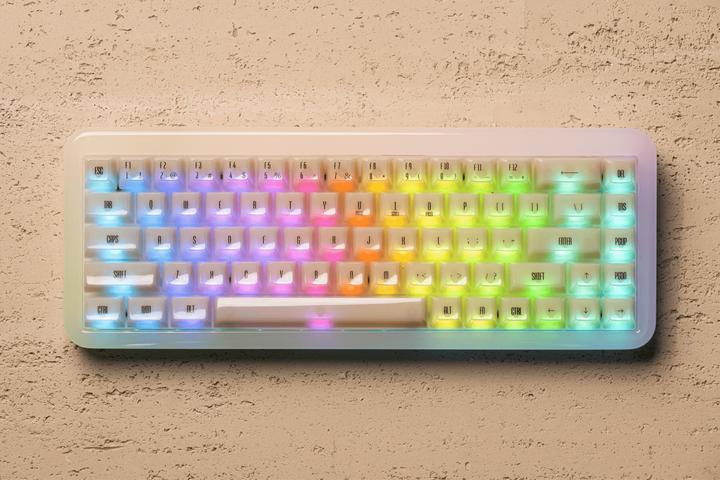 Actual product image Akko YU01 Antique Jade Gaming Keyboard, RGB - 65%, V3 Piano Pro Switches (ISO) (US, Cable, Wireless)