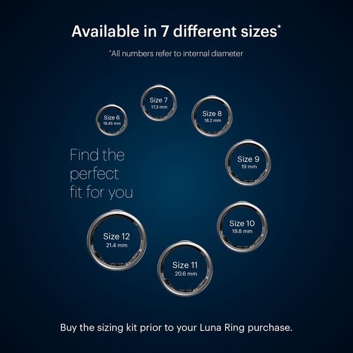 Immagine prodotto Luna Ring Smart Ring (10, Midnight Black)