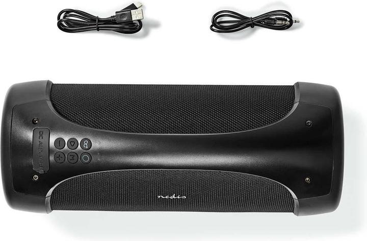 Immagine prodotto Nedis Bluetooth® Party Boombox 6 ore 2.0 50 W Riproduzione multimediale: AUX/USB IPX5 Maniglia di (6 h, Batteria ricaricabile)
