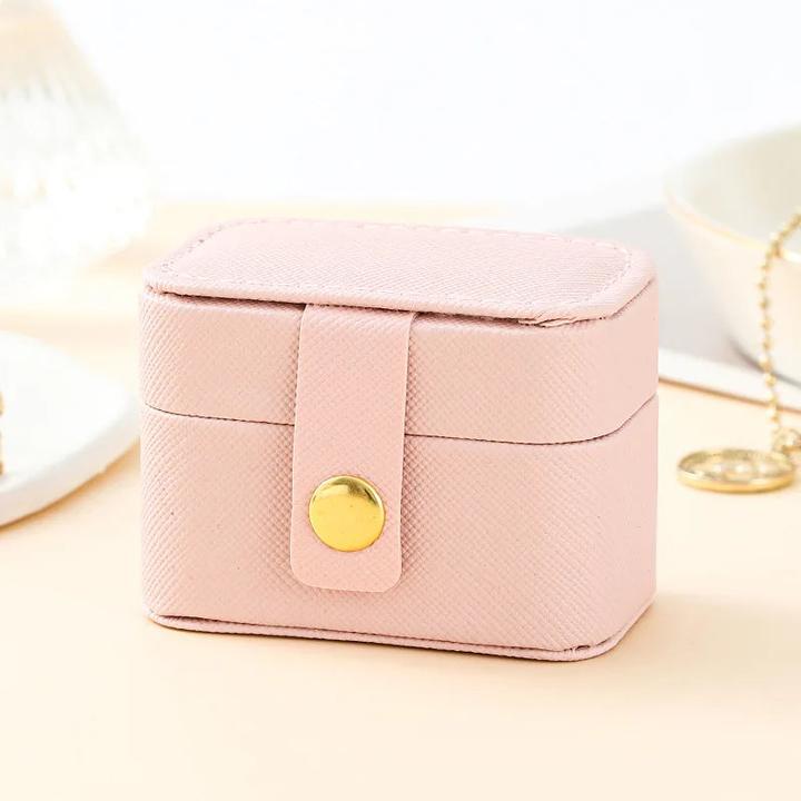 Only-Bags.Store Mini portable Petit sac de rangement pour bijoux Voyage Simple en cuir Collier Boucles d'oreilles