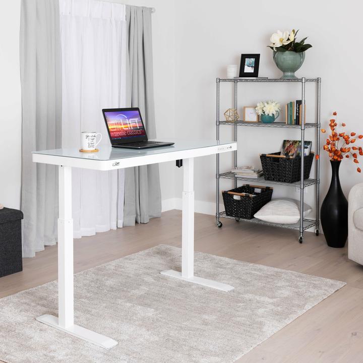 Immagine prodotto Seville Classics Tavolo alto Airlift 1,2 x 0,6 m, bianco, profondità