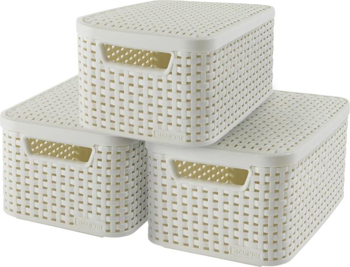 Curver 3 STYLE S storage boxes cream 29.1 x 19.8 x 14.2 cm (29 x 20 x 14 cm, 3 l)