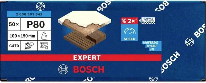 Actual product image Bosch Professional Zubehör Accessories 2608901642 Sanding paper for multi-sander grit 80 (L x (G80)