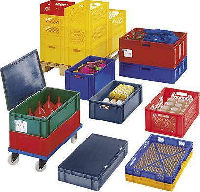 Actual product image kaiserkraft Euro format stacking containers, walls and bottom closed