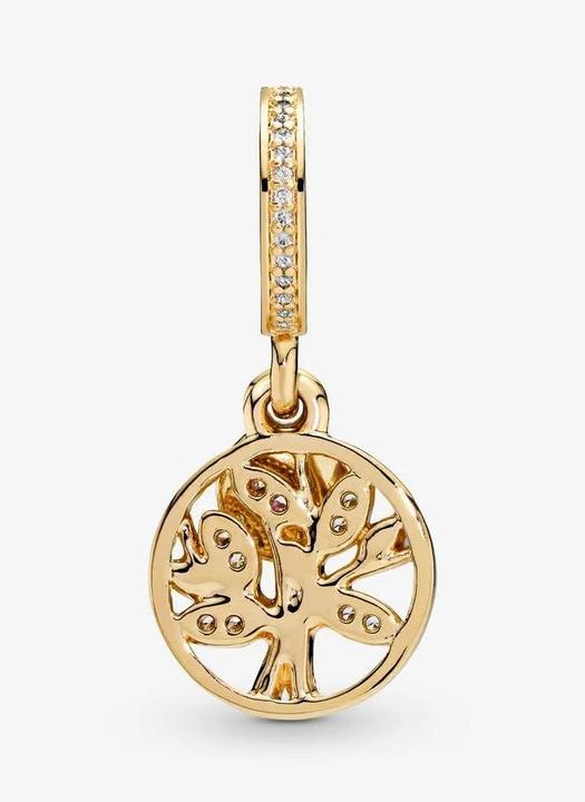 Actual product image Pandora Shine Sparkling Family Tree Charm (Gold plated, With stone(s), Silver 925)