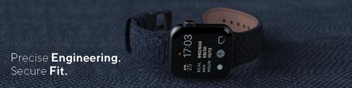 Actual product image Njord Vatn Watch Strap For (45 mm, 44 mm, Vegan Leather, Silicone, Vegan salmon leather)
