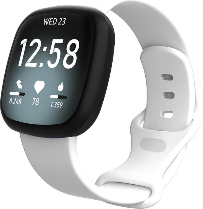 Image du produit Cover-Discount Fitbit Versa 4 / Sense 2 - Bracelet de remplacement en silicone blanc (Silicone)