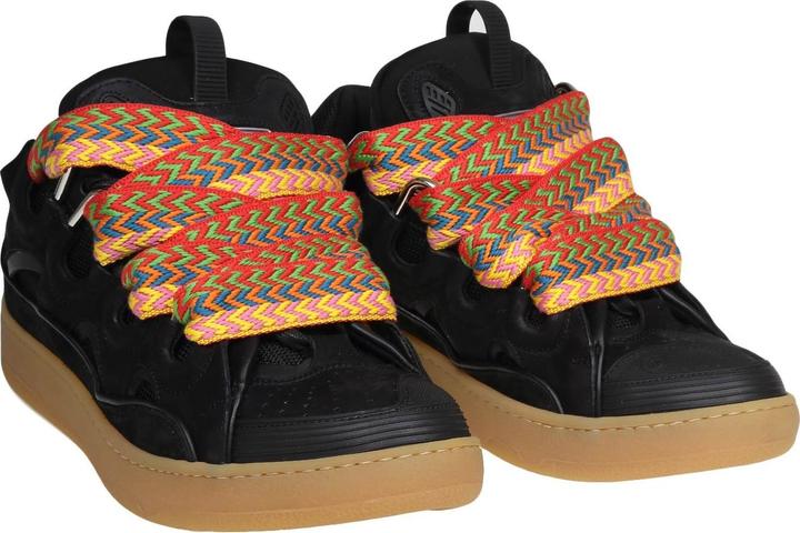 Produktbild Lanvin curb sneakers in leather and suede with multicolor laces (38)