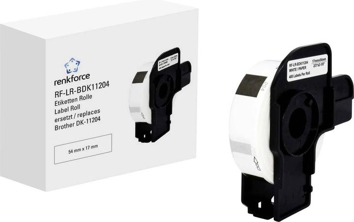 Actual product image Renkforce Labels Roll 54 x 17 mm Paper White 400 pcs Standard RF-6027496 Uni