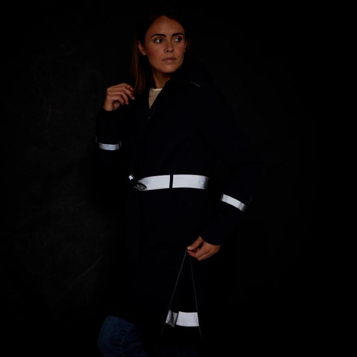 Produktbild Btwin Regentrenchcoat City 940 wasserdicht Damen marineblau (L)