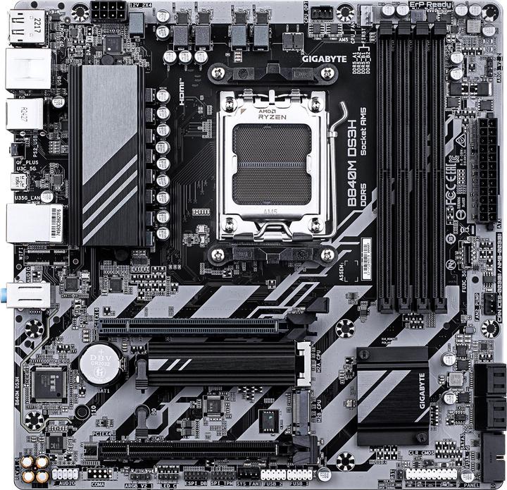 Actual product image Gigabyte B840M DS3H (AM5, AMD B840, mATX)
