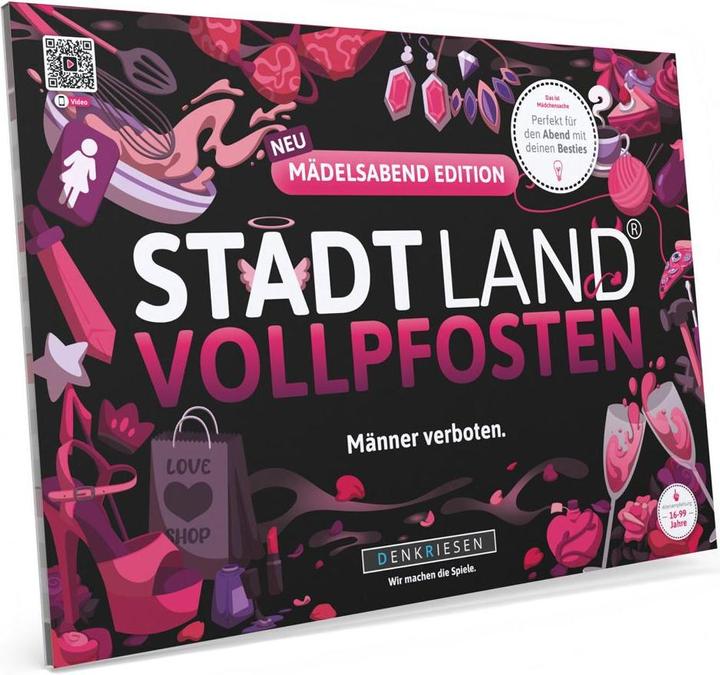 Actual product image Denkriesen STADT LAND VOLLPFOSTEN® A4 - MÄDELSABEND EDTITION - "Männer Verboten" (German)