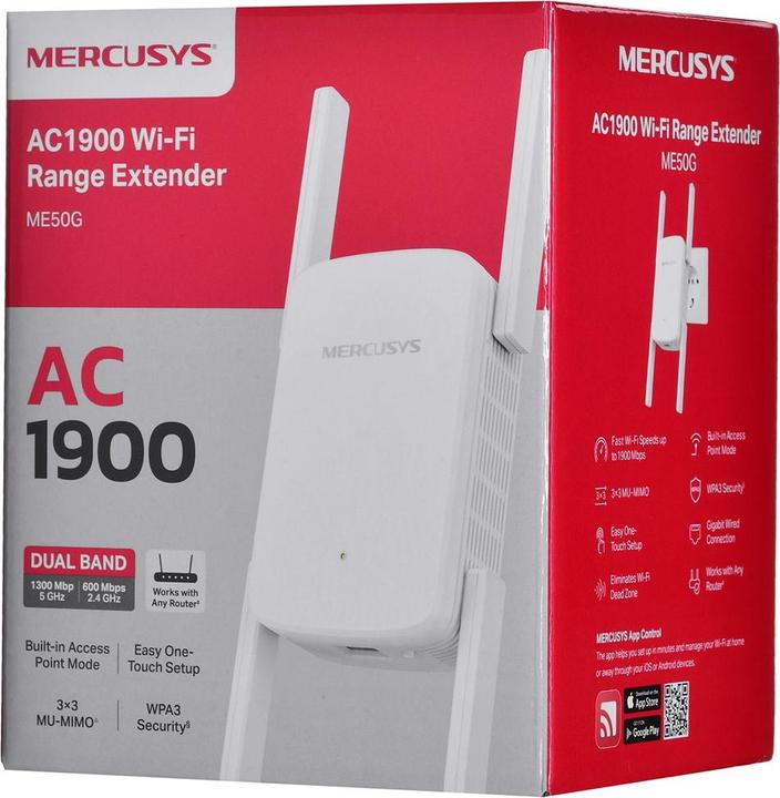 Actual product image Mercusys Repeater ME50G Repeater ME50G (1300 Mbit/s, 600 Mbit/s)