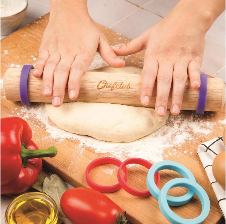Actual product image Chefclub Rolling pin with silicone rings