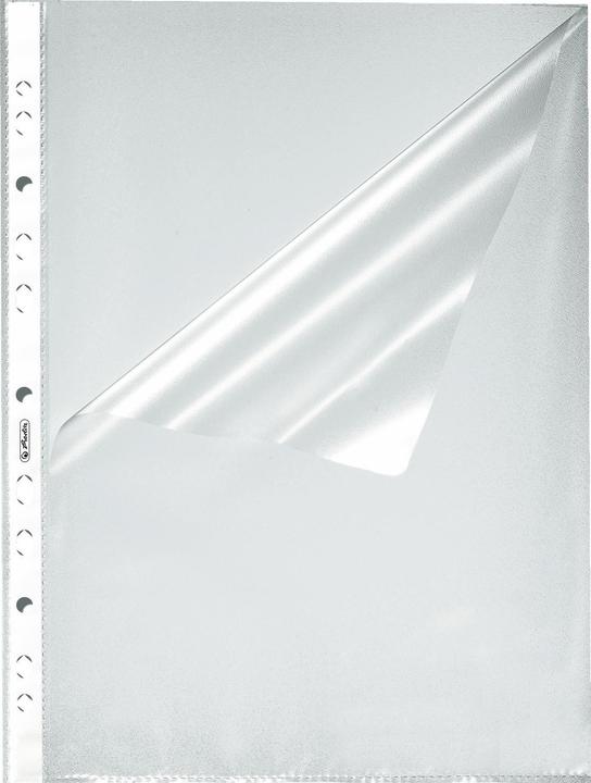 Actual product image Herlitz Brochure sleeve, DIN A4, grained, 0.055 mm made of PP film, Euro-perforation, document-proof, top (A4, 100 x)
