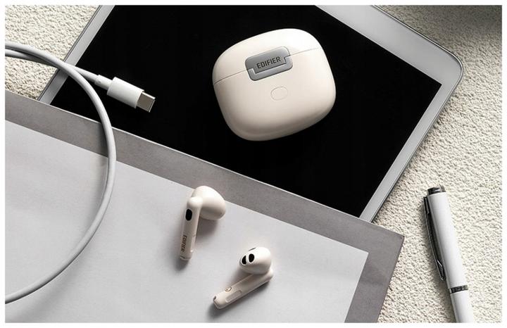 Produktbild Edifier W320TN Earbud Bluetooth Handsfree Sweatproof Headphones with Charging Case White (ANC, Kabellos)
