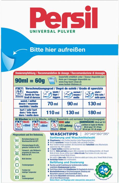 Actual product image Persil Powder Universal 20 WG (20 Washing cycles, Washing powder)