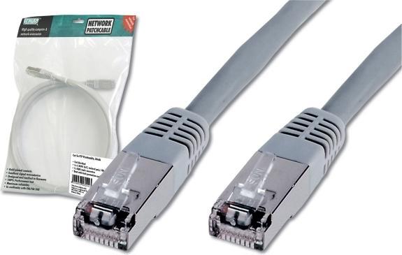 Actual product image Digitus CAT 5e SF-UTP patch cable PVC AWG 26/7 length 10 m color gray (SF/UTP, CAT5e, 10 m)