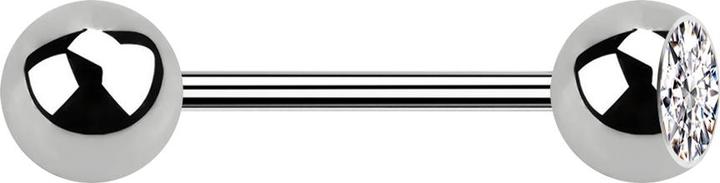 Produktbild Star Piercing Micro Barbell silber mit Kugel und Kugel Kristall silber (ohne Messing, Titan G23)