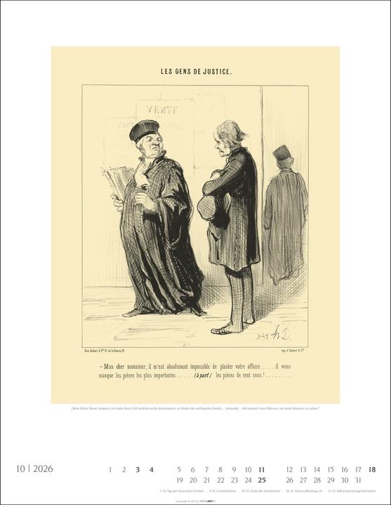 Immagine prodotto Honoré Daumier: Die Juristen Kalender 2026 (34 x 44 cm, Tedesco)