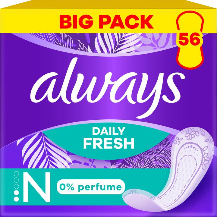 Produktbild Always Daily Fresh 0 % (56 x, Slipeinlagen)