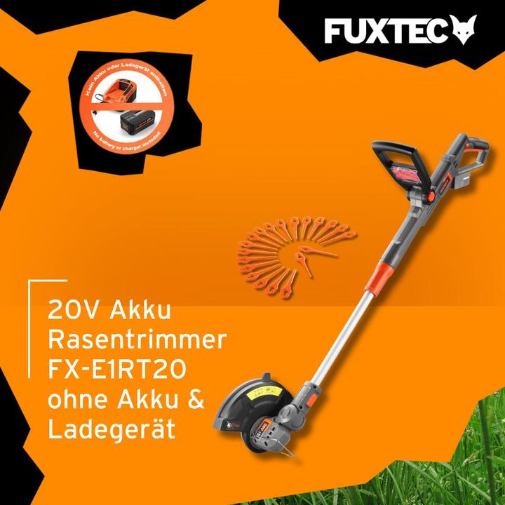 Actual product image Fuxtec 20V Battery Lawn Trimmer FX-E1RT20 without battery pack, without charger (Plastic knives)