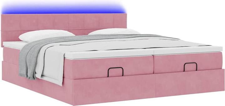 Immagine prodotto VidaXL Letto ottomano con materassi rosa 200x200 cm in velluto (200 x 200 cm)