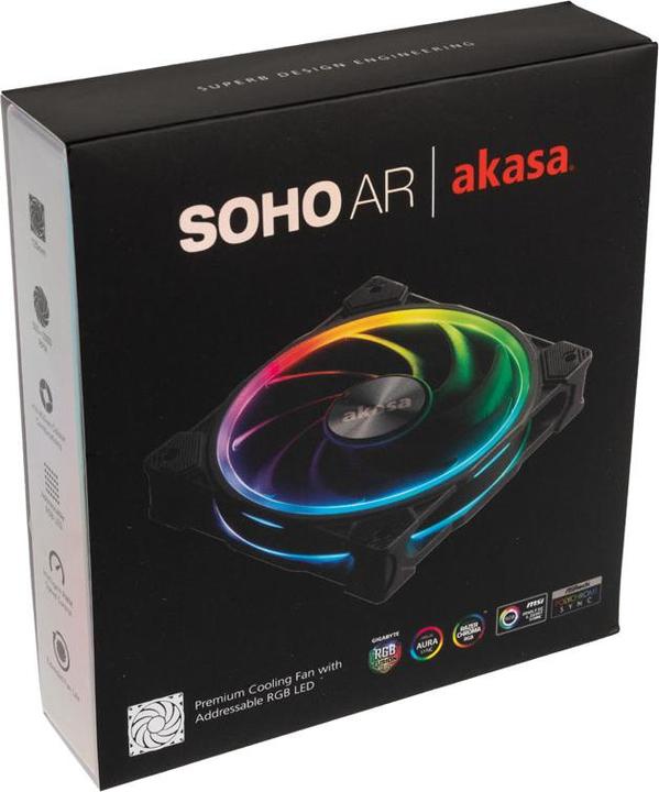 Image du produit Akasa Ventilateur SOHO AR Addressable-RGB (120 mm, 1 x)